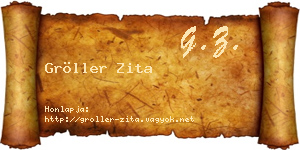 Gröller Zita névjegykártya